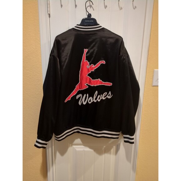 Pac sun Basketball Skateboards Varsity Bomber Letterman Jacket Wolves  Men’s L - Picture 13 of 16